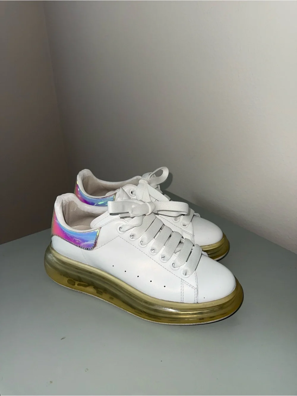 Alexander McQueen Oversized Clear Sole Holographic Sneakers EU 37.5